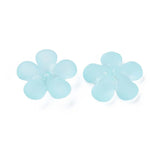 500g Frosted Cyan Acrylic Flower Beads 22x23x6.5mm