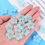500g Frosted Cyan Acrylic Flower Beads 22x23x6.5mm