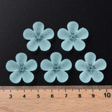 500g Frosted Cyan Acrylic Flower Beads 22x23x6.5mm