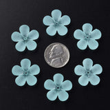 500g Frosted Cyan Acrylic Flower Beads 22x23x6.5mm