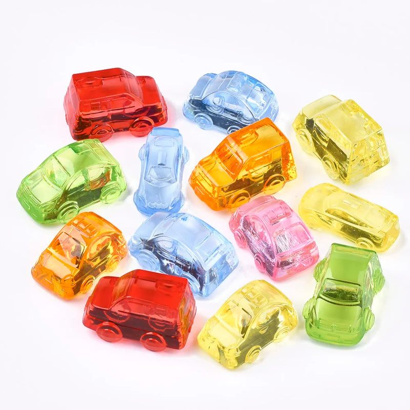500g Acrylic Beads No Hole Car Mixed 12~20.5x31~35x17~23mm