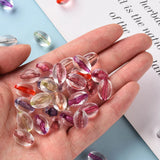 500g Oval Faceted Transparent Acrylic Beads Mixed 14x9.5mm