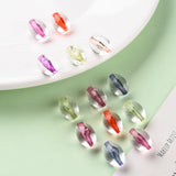 500g Oval Faceted Transparent Acrylic Beads Mixed 14x9.5mm