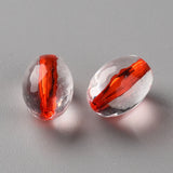 500g Oval Faceted Transparent Acrylic Beads Mixed 14x9.5mm