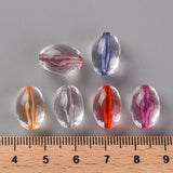 500g Oval Faceted Transparent Acrylic Beads Mixed 14x9.5mm