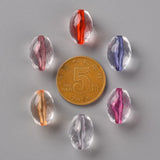 500g Oval Faceted Transparent Acrylic Beads Mixed 14x9.5mm