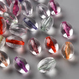 500g Oval Faceted Transparent Acrylic Beads Mixed 14x9.5mm