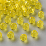 500g Round Yellow Acrylic Beads 6x5mm