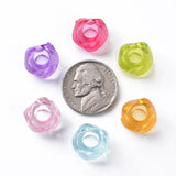 500g Acrylic European Beads Large Hole Faceted Mixed for Jewelry Making