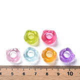 500g Acrylic European Beads Large Hole Faceted Mixed for Jewelry Making