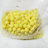 500g 10-20mm Round Acrylic Spacer Smile Face Beads for DIY Jewelry Making