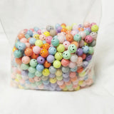 500g 10-20mm Round Acrylic Spacer Smile Face Beads for DIY Jewelry Making
