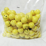 500g 10-20mm Round Acrylic Spacer Smile Face Beads for DIY Jewelry Making