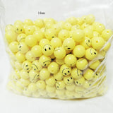 500g 10-20mm Round Acrylic Spacer Smile Face Beads for DIY Jewelry Making
