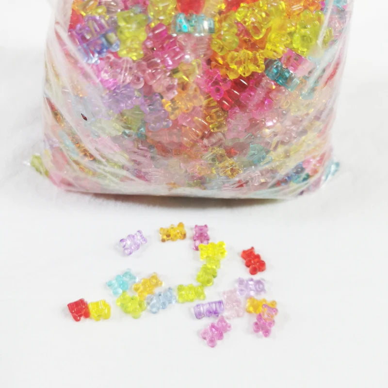 500g 1400pcs 8x12mm Acrylic Candy Bears Beads DIY Jewelry Making Accessories