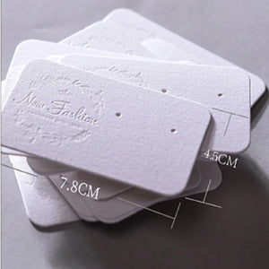 500gsm White Cardboard Jewelry Earring Display Cards