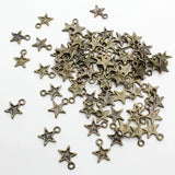 500pcs 10mm Mini Star Charms Bronze Necklace Pendant Earrings Finding