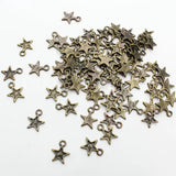 500pcs 10mm Mini Star Charms Bronze Necklace Pendant Earrings Finding