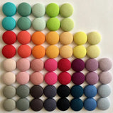 500pcs 13mm Block Colours Fabric Button Stud Earrings DIY Cotton Button Studs