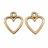500pcs Antique Silver Hollow Heart Charms 14x12mm DIY Jewelry Findings