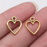 500pcs Antique Silver Hollow Heart Charms 14x12mm DIY Jewelry Findings