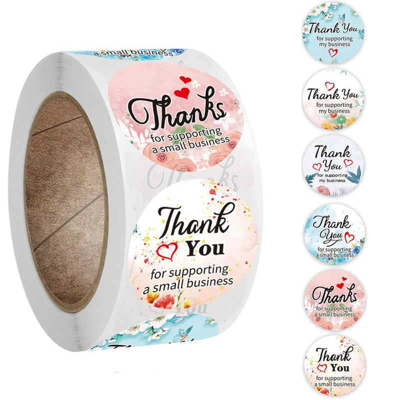 500pcs 1inch Thank You For Supporting My Business Stickers
