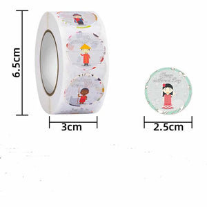500pcs 2.5cm Happy Birthday Stickers for Children Party Decor
