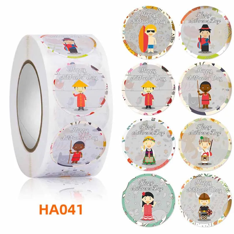 500pcs 2.5cm Happy Birthday Stickers for Children Party Decor