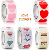 500pcs 2.5cm Heart Shaped Label Sticker Scrapbooking Gift Seal