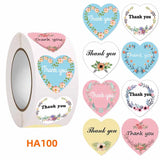 500pcs 2.5cm Heart Thank You Stickers for Package Stationery