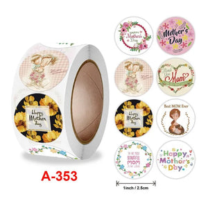 500pcs Thank You Flower Sticker Floral Mother's Label Craft Decoration