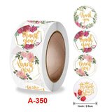 500pcs Thank You Flower Sticker Floral Mother's Label Craft Decoration