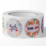 500pcs 2.5cm Thank You Flower Stickers Seal Label Stationery