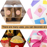 500 Thank You For Your Order Sticker Pink/Black Round Shape Label