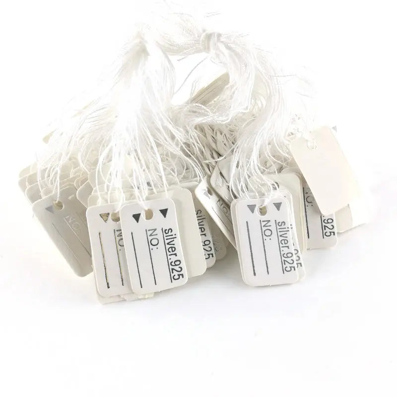 500pcs 24*15mm 925 Silver DIY Handwritten Tag Jewelry Label