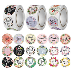 500pcs 25mm Thank You Stickers Self-Adhesive Labels Jewelry Wedding Gift Wraps