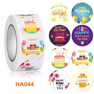 500pcs Happy Birthday Stickers Party Sealing Labels Kids Toys Scrapbook Decor