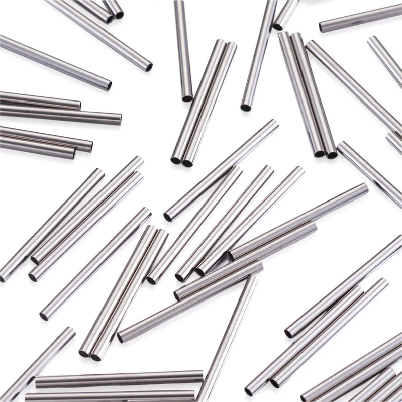 500pcs Stainless Steel Tube Beads for Jewelry Making DIY 20x1.5mm