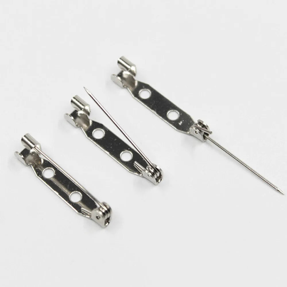 500pcs 30mm Metal Bar Pins Brooch Back Pin Safety Clasp for DIY Crafts