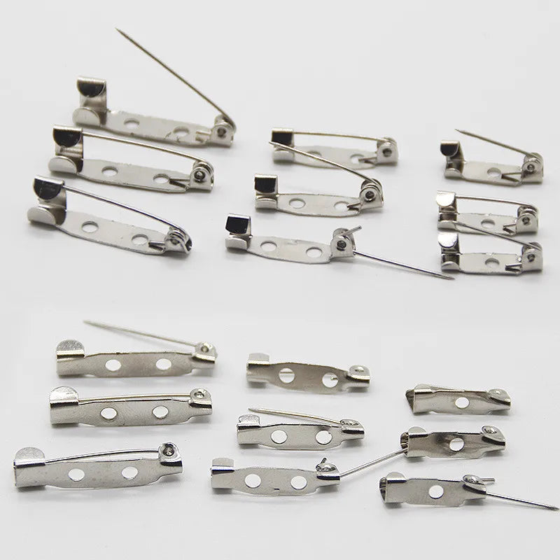 500pcs 30mm Metal Bar Pins Brooch Back Pin Safety Clasp for DIY Crafts