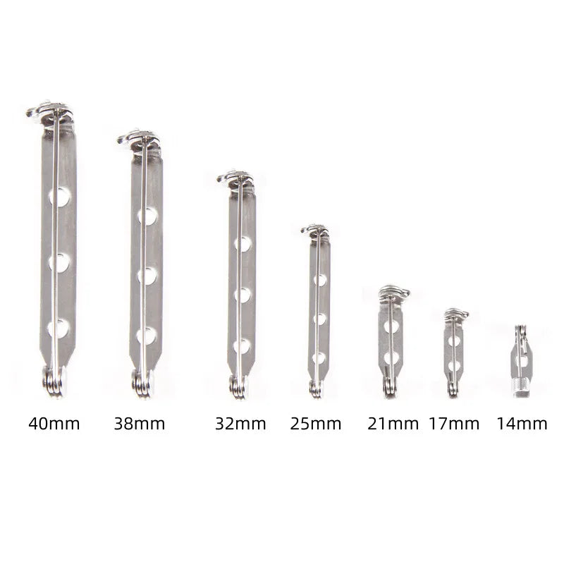 500pcs 30mm Metal Bar Pins Brooch Back Pin Safety Clasp for DIY Crafts