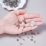 500pcs 304 Stainless Steel Flat Round Ear Studs for DIY Accessories