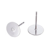 500pcs 304 Stainless Steel Flat Round Ear Studs for DIY Accessories