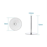 500pcs 304 Stainless Steel Flat Round Ear Studs for DIY Accessories