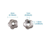 500pcs 304 Stainless Steel Flower Bead Caps for Jewelry Making DIY