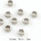 500pcs 5mm Stainless Steel Rondelle Bead Spacers for Jewelry Making
