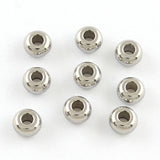 500pcs 5mm Stainless Steel Rondelle Bead Spacers for Jewelry Making