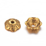 500pcs 6mm Tibetan Style Flower Bead Caps Antique Bronze Golden