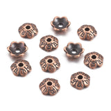 500pcs 6mm Tibetan Style Flower Bead Caps Antique Bronze Golden