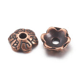 500pcs 6mm Tibetan Style Flower Bead Caps Antique Bronze Golden